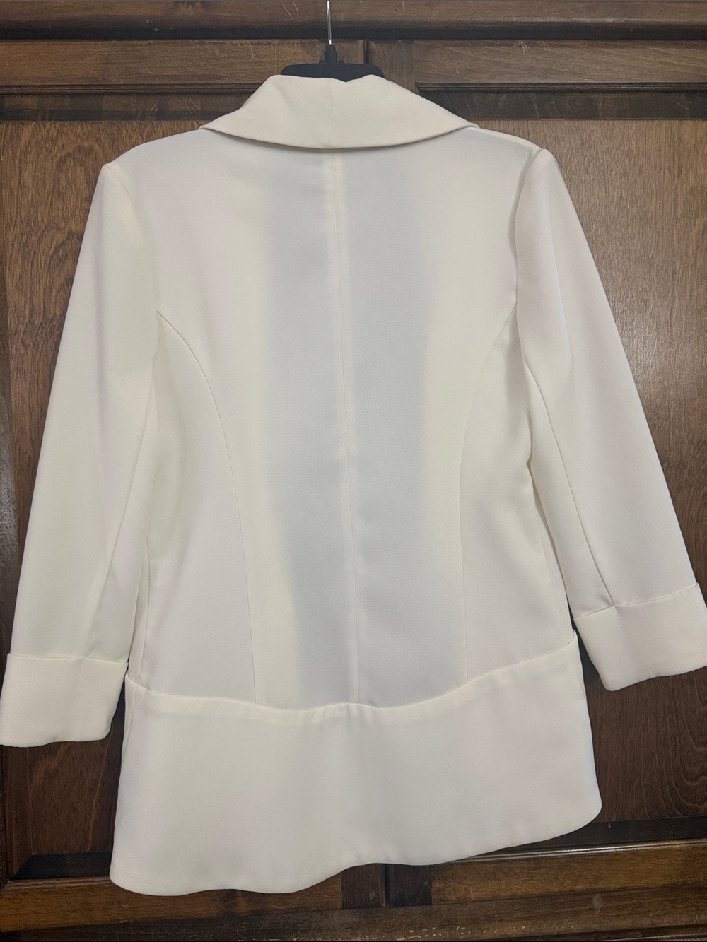 Harlowe & Graham Ivory Draped Open-Front Blazer - Picture 5 of 8